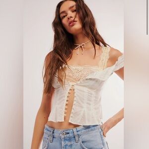 New! FREE PEOPLE Intimately Last Dance Square Bralette Lemon sz Large